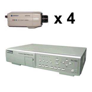 Komplett DVR system m/4 kamera